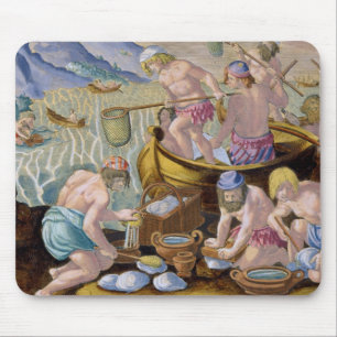 Tapis De Souris Les indigènes pêchant pour les palourdes géante