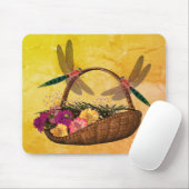 Tapis De Souris Les libellules sur le panier de fleurs Nature (Avec souris)