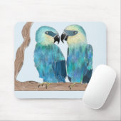Tapis De Souris Les macaws de Spix sur un carnet de souris (Avec souris)