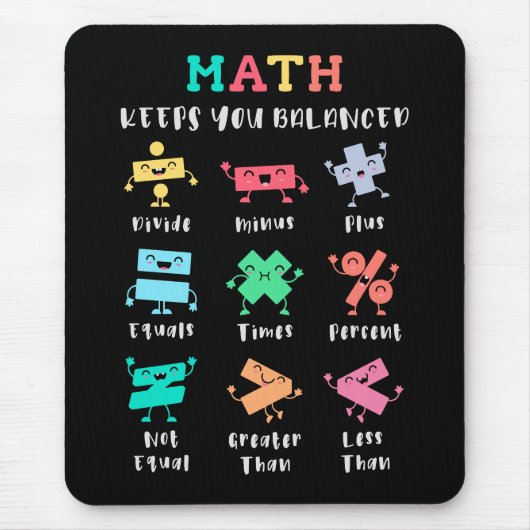 Tapis De Souris Les maths vous gardent en équilibre (Devant)