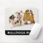 Tapis De Souris Les Mignons Bulldogs gouvernent les Chiens chiots (Avec souris)
