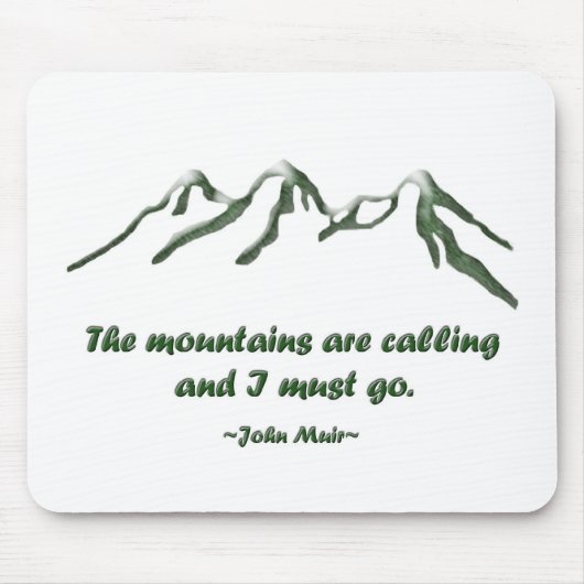 Tapis De Souris Les mtns inclinés par neige appellent… J Muir (Devant)