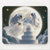 Tapis De Souris Les Nouveaux Mariés De L'Astronaut Au Lune (Devant)