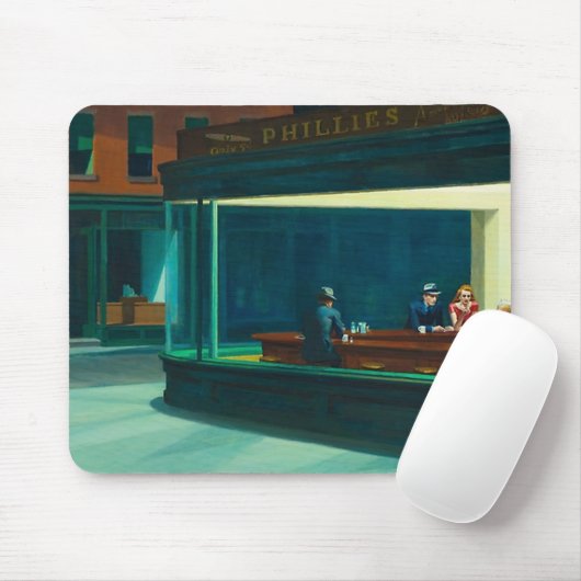 Tapis De Souris Les nuits Edward Hopper (Avec souris)