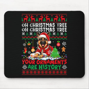 Tapis De Souris Les ornements d'arbre de Noël sont histoire Sweate