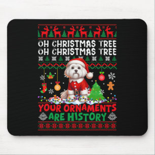 Tapis De Souris Les ornements d'arbre de Noël sont histoire Sweate