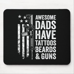 Tapis De Souris Les papas ont des oreilles de tatouage & Armes