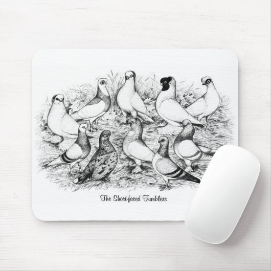 Tapis De Souris Les Pigeons Tumbler à courte vue (Avec souris)