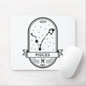 TAPIS DE SOURIS LES PISCES DE CONSTELLATION DE BADGE ZODIAC S'ÉTEN (Avec souris)