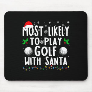 Tapis De Souris Les Plus Probables À Jouer Golf Avec Père Noël Fam