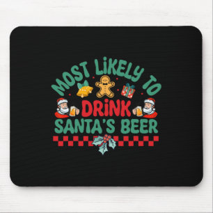 Tapis De Souris Les Plus Susceptibles De Boire Père Noël Bière Paj