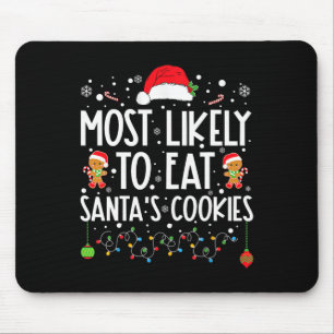 Tapis De Souris Les Plus Susceptibles De Manger Père Noël Cookies 