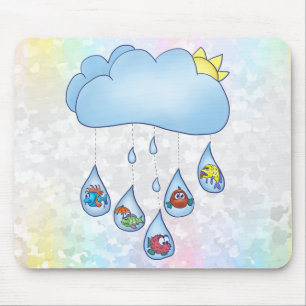 Tapis De Souris Les poissons en gouttes