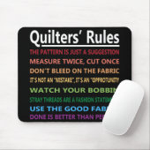 Tapis De Souris Les règles de Quilters (Avec souris)