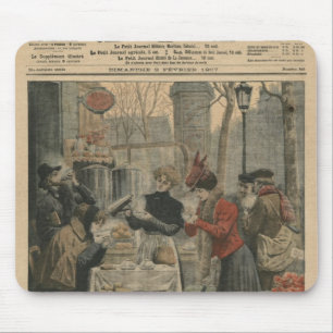 Tapis De Souris Les scènes de rue de Paris déjeunent en air ouve
