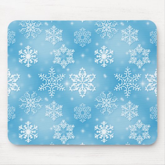 Tapis De Souris Les Snowflakes Sur Aqua (Devant)