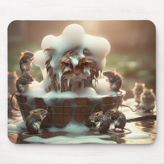 Tapis De Souris Les Souris Qui Donnent Un Chat Un Bain (Devant)