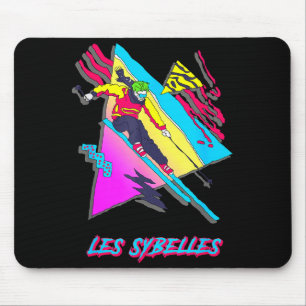 Tapis De Souris Les sybelles vibrant artwork de ski avec géométriq