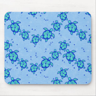 Tapis De Souris Les tortues de mer Hawaiian Honu Hibiscus