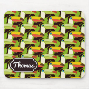 Tapis De Souris Les toucans colorés ajoutent votre nom