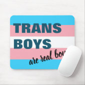 Tapis De Souris Les Trans Boys sont de vrais garçons Drapeau Trans (Avec souris)