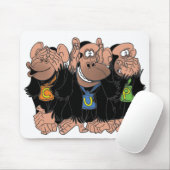 TAPIS DE SOURIS LES TROIS CHIMPANZÉS (Avec souris)
