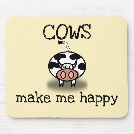 Tapis De Souris Les vaches me rendent heureux (Devant)