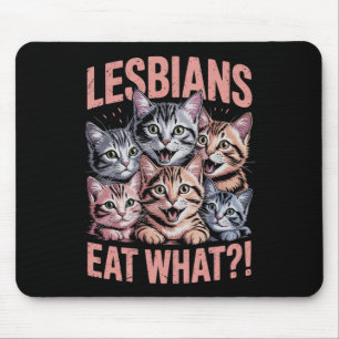 Tapis De Souris Lesbiennes Mangent Quel Chat Drôle Lesbienne Fiert