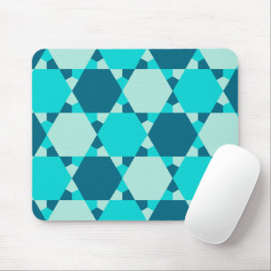 Tapis De Souris L'Étoile bleue de David Motif d'illusion optique