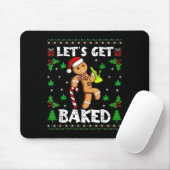 Tapis De Souris Let's Get Baked Gingerbread Man Weed Funny Christm (Avec souris)