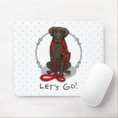 Tapis De Souris Let's Go! Walk Curly-Coated Retriever Dog (liver) (Avec souris)