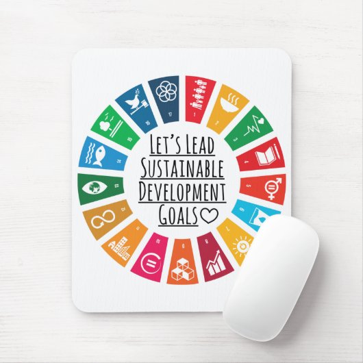 Tapis De Souris Let's Lead ONU SDG Sustainable Development Goals (Avec souris)