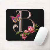 TAPIS DE SOURIS LETTRE B DE MONOGRAMME AVEC LES ROSES ET LE (Avec souris)