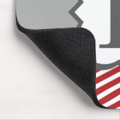 Tapis De Souris Lettre blanche rouge L Chevron de monogramme (Coin)