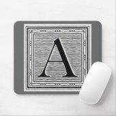 Tapis De Souris Lettre bloc "A" Woodblock Initial (Avec souris)