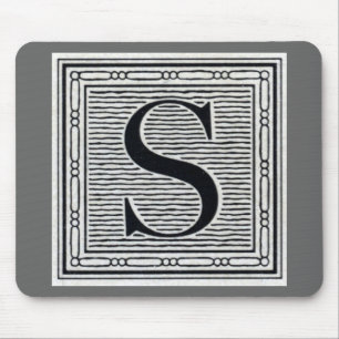 Tapis De Souris Lettre bloc "S" Bois coupé en bois