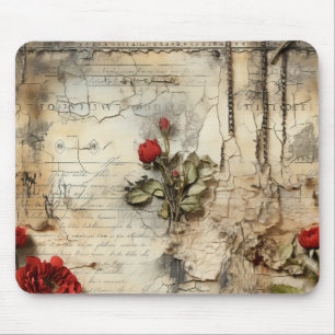 Tapis De Souris Lettre d'amour antique Calligraphie Florale