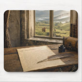 Tapis De Souris Lettre d'amour et plume (Devant)