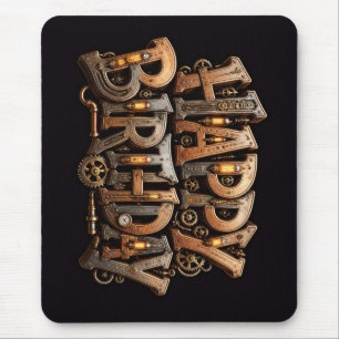 Tapis De Souris Lettre d'anniversaire steampunk