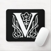 Tapis De Souris Lettre de fantaisie V (Avec souris)