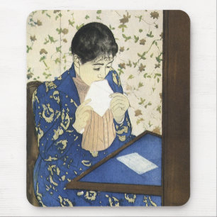 Tapis De Souris Lettre de Mary Cassatt, Impressionnisme Vintage