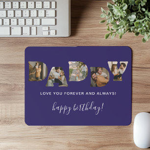 Tapis De Souris Lettre de PAPA Photo Collage Anniversaire
