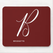 Tapis De Souris Lettre de script B Argument Monographique Rouge Au (Devant)