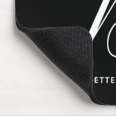 Tapis De Souris Lettre de script B en noir et blanc (Coin)