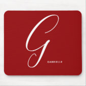 Tapis De Souris Lettre de script G Rouge Argument Monographique (Devant)