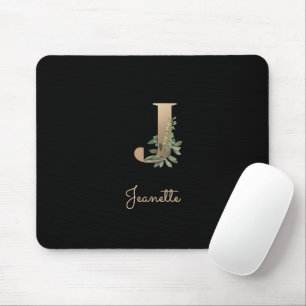Tapis De Souris LETTRE Élégante MONOGRAPHIQUE BOtanique J