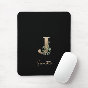 Tapis De Souris LETTRE Élégante MONOGRAPHIQUE BOtanique J