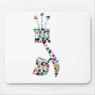 Tapis De Souris LETTRE HÉBRAÏQUE GIMMEL Fabriqué avec pierres préc