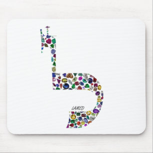 Tapis De Souris Lettre hébraïque 'LAMED' réalisée avec des Pierres