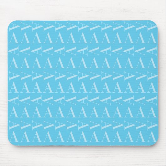 Tapis De Souris Lettre initiale A, Aqua Blue (Devant)